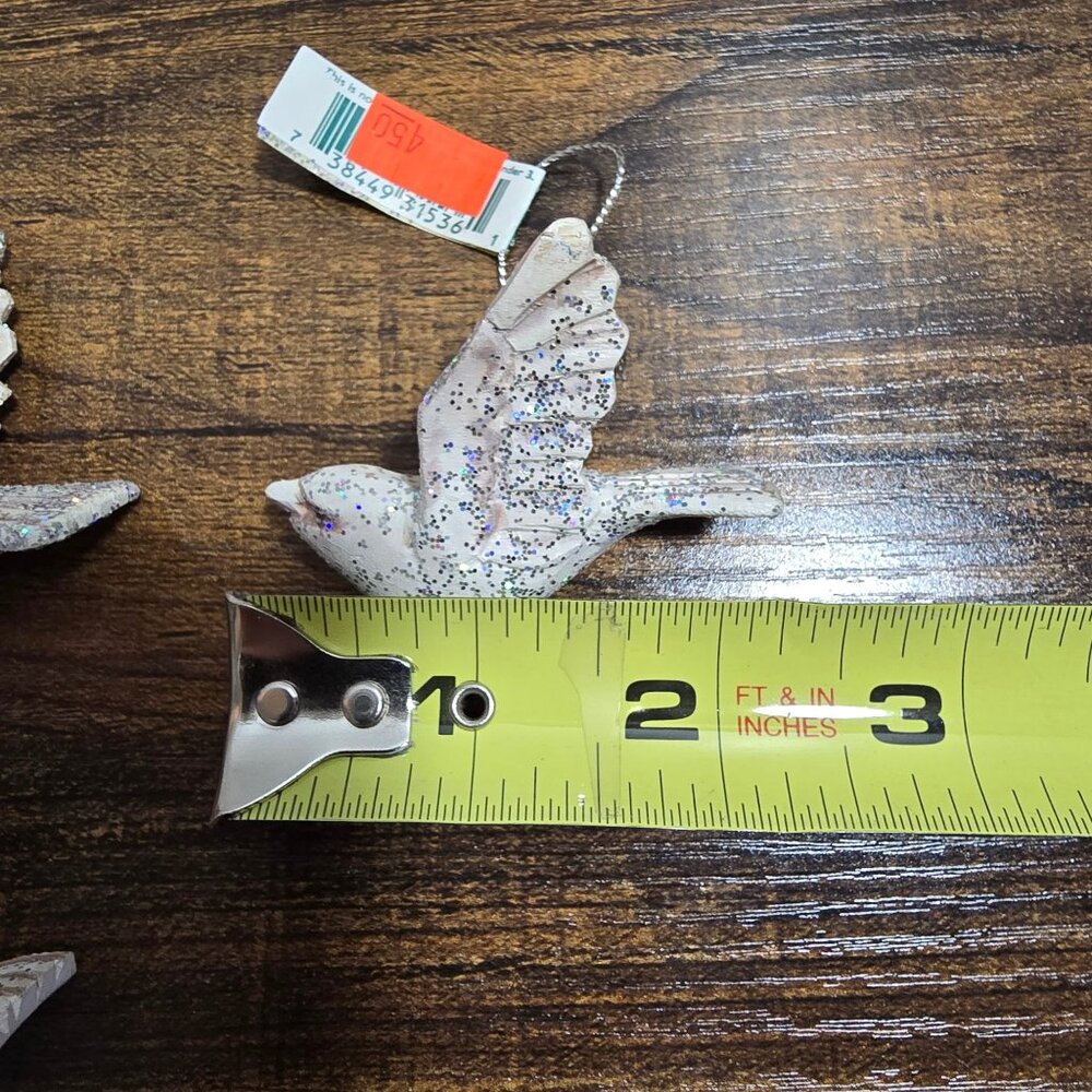 Set of 4 Glittery Dove Hanging Ornaments by Midwest of Canon Falls - Picture 7 of 10